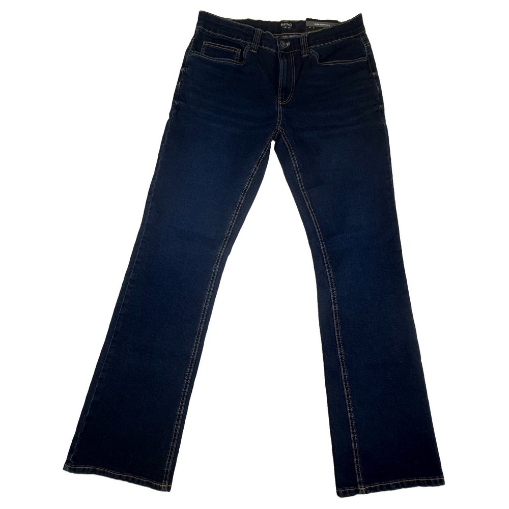 NWT Buffalo David Bitton Slim Boot King Men's Jeans 32x32 Dark Wash Stretch NEW